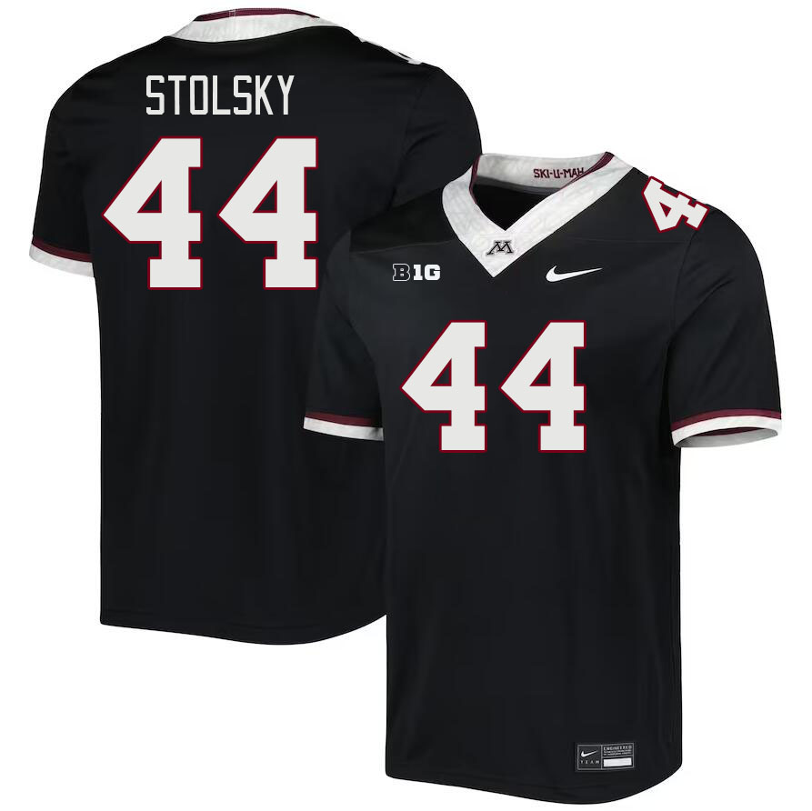 Men #44 Tyler Stolsky Minnesota Golden Gophers College Football Jerseys Stitched-Black